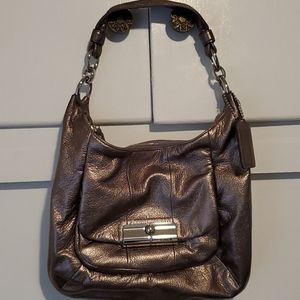 Coach Kristin Metallic Leather Hobo Bag